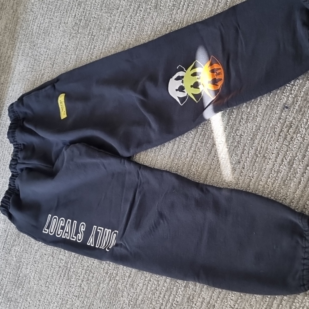 Black Joggers with Graphic Print